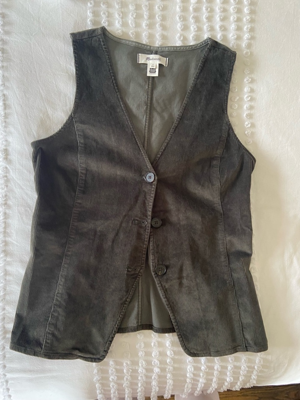 Madewell Women's Green Corduroy Vest NWOT